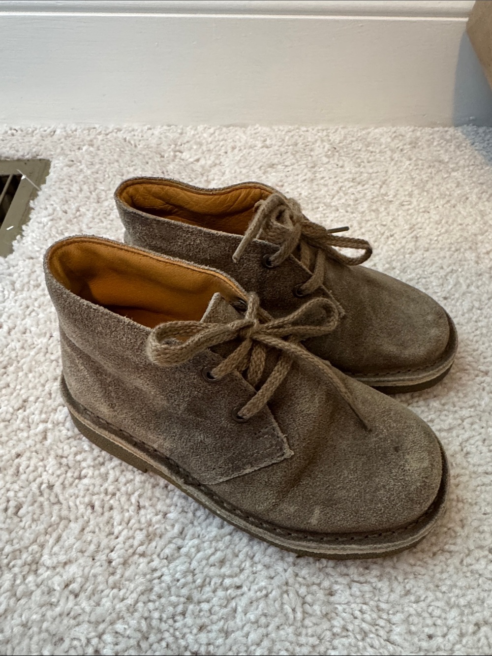 Clarks Kids Taupe Suede Lace-Up Boots